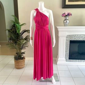 Isla Posh Convertible Infinity Maxi Dress in Hot Pink